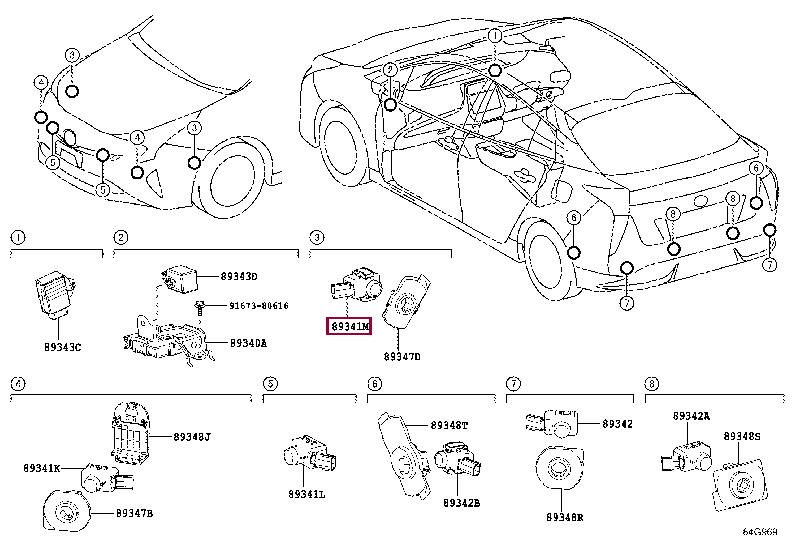 8934158070E0 Toyota Parking sensor