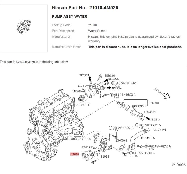 Buy Nissan 21010-4M526 at a low price in United Arab Emirates!