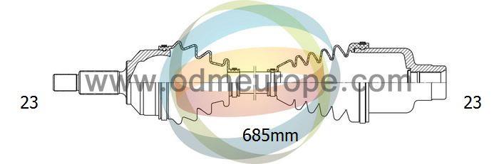 Odm-multiparts 18-293070 Drive shaft 18293070