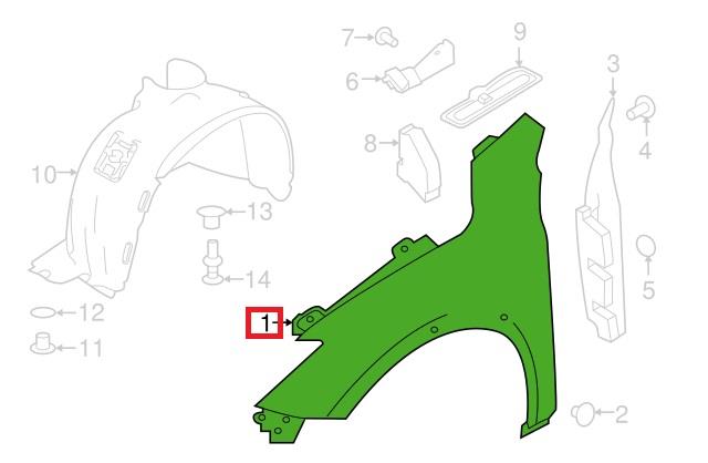 FCA005DAMB Nissan Front fender right