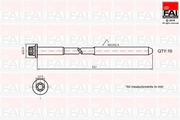 FAI B1018 Cylinder Head Bolts Kit B1018