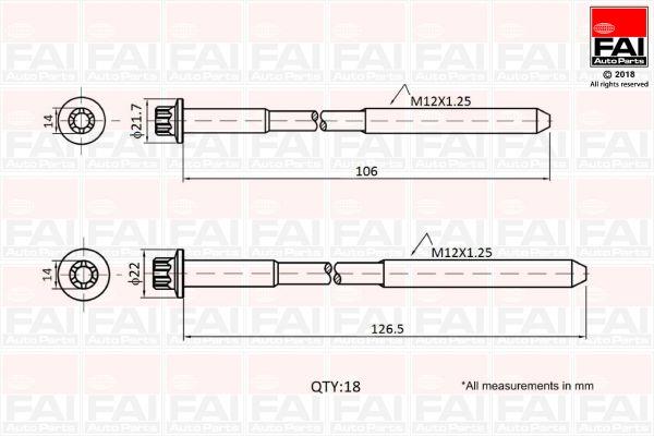 FAI B1027 Cylinder Head Bolts Kit B1027