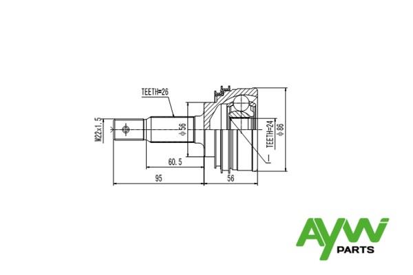 Aywiparts AW1510009 CV joint AW1510009