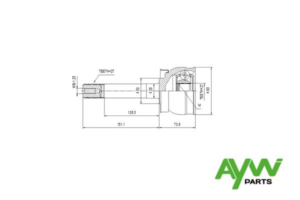 Aywiparts AW1510054 CV joint AW1510054