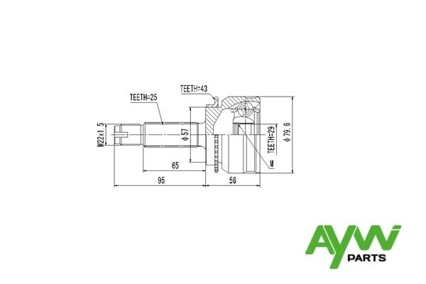 Aywiparts AW1510100A CV joint AW1510100A