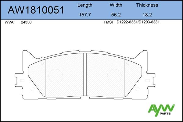Aywiparts AW1810051 Brake Pad Set, disc brake AW1810051