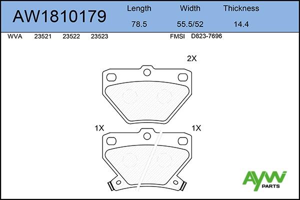 Aywiparts AW1810179 Brake Pad Set, disc brake AW1810179