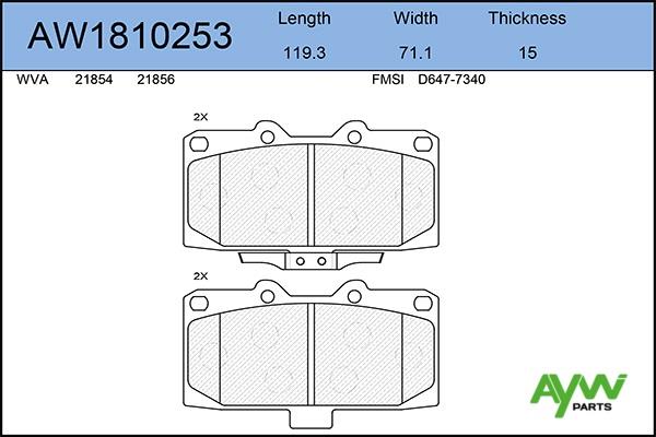 Aywiparts AW1810253 Brake Pad Set, disc brake AW1810253