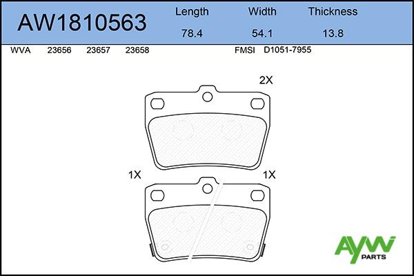 Aywiparts AW1810563 Brake Pad Set, disc brake AW1810563