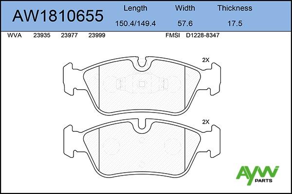 Aywiparts AW1810655 Brake Pad Set, disc brake AW1810655