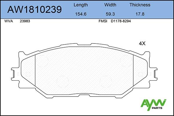 Aywiparts AW1810239 Brake Pad Set, disc brake AW1810239