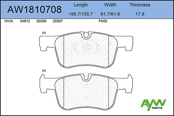 Aywiparts AW1810708 Brake Pad Set, disc brake AW1810708