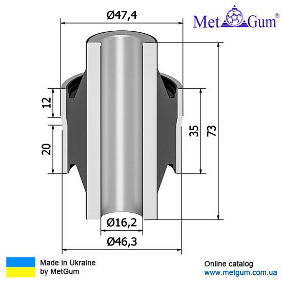 Silent block, rear lower arm, inner Metgum 18-41