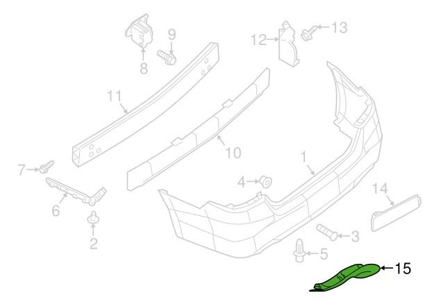 850703YU0A Nissan Trim rear bumper