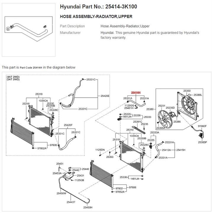 Hyundai/Kia 25414-3K100 Refrigerant pipe 254143K100