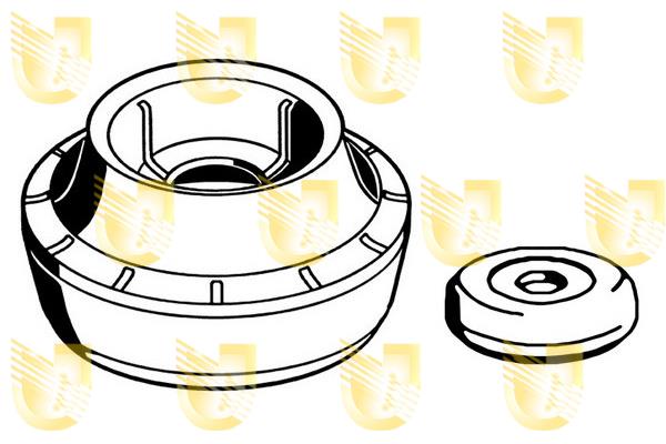 Unigom 391813 Strut bearing with bearing kit 391813