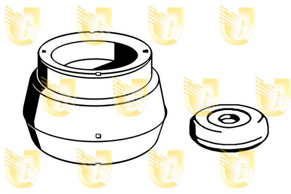 Unigom 391168C Strut bearing with bearing kit 391168C