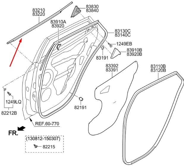 832102S000 Hyundai/Kia Door trim