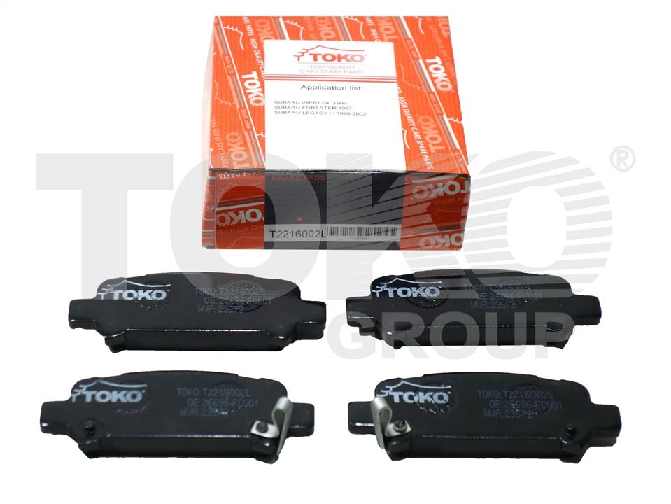 Toko T2216002L Rear disc brake pads, set T2216002L