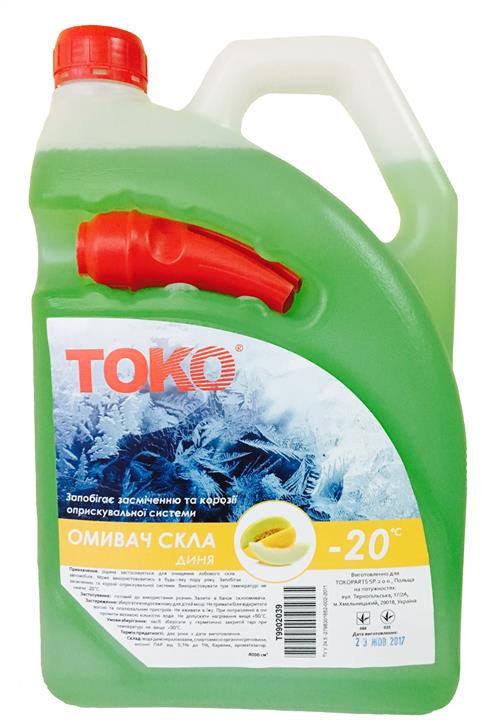 Toko T9902039 Winter windshield washer fluid, -20°C, Melon, 4l T9902039