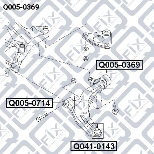 Silent block front lower arm rear Q-fix Q005-0369