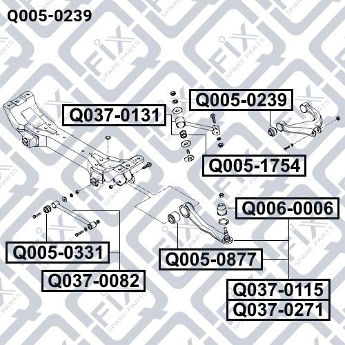 Silent block rear upper arm Q-fix Q005-0239