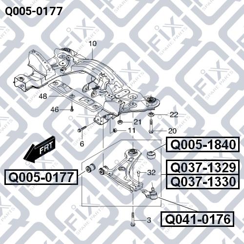 Silent block front lower arm front Q-fix Q005-0177