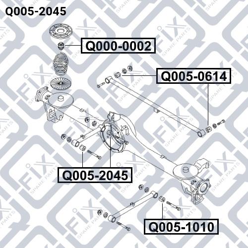 Silent block, rear axle Q-fix Q005-2045