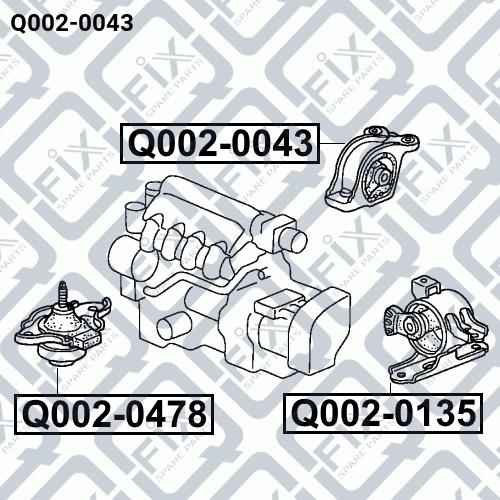 Q-fix Q002-0043 Engine mount Q0020043