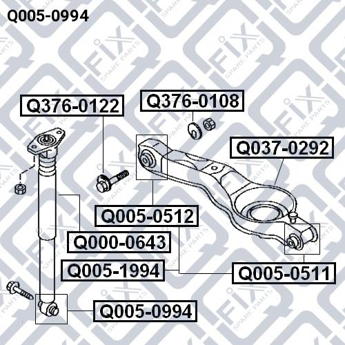 Q-fix Q005-0994 Silent block rear shock absorber Q0050994