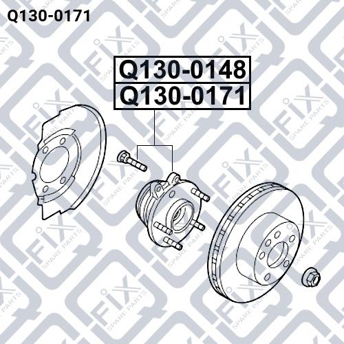 Wheel hub with front right bearing Q-fix Q130-0171