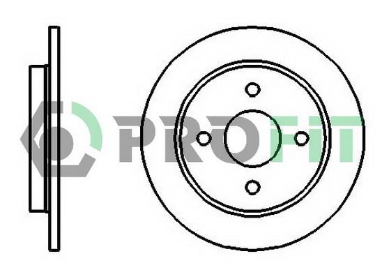 Profit 5010-0281 Unventilated front brake disc 50100281