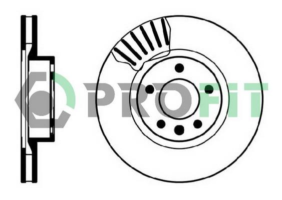 Profit 5010-0330 Front brake disc ventilated 50100330
