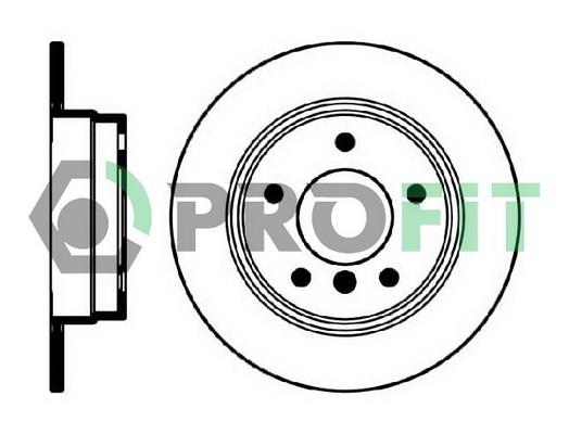 Profit 5010-0249 Rear brake disc, non-ventilated 50100249