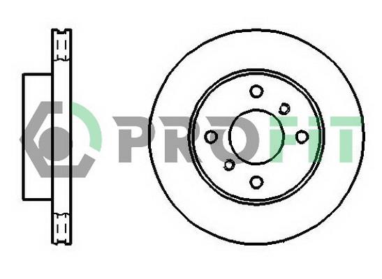 Profit 5010-0260 Front brake disc ventilated 50100260