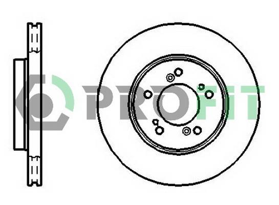 Profit 5010-0829 Front brake disc ventilated 50100829