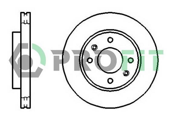 Profit 5010-1270 Front brake disc ventilated 50101270