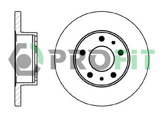 Profit 5010-0758 Unventilated front brake disc 50100758