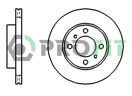 Profit 5010-1005 Front brake disc ventilated 50101005