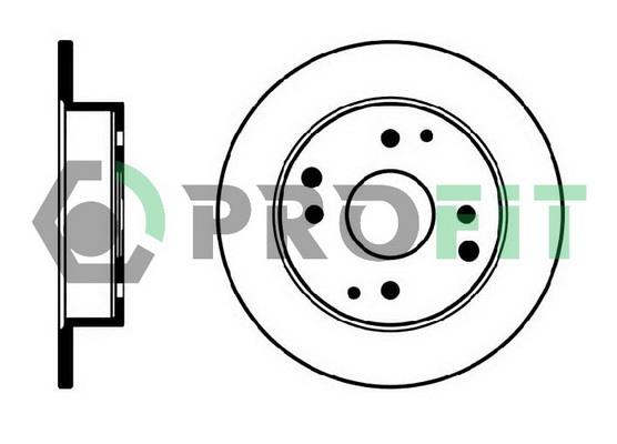 Profit 5010-0565 Rear brake disc, non-ventilated 50100565