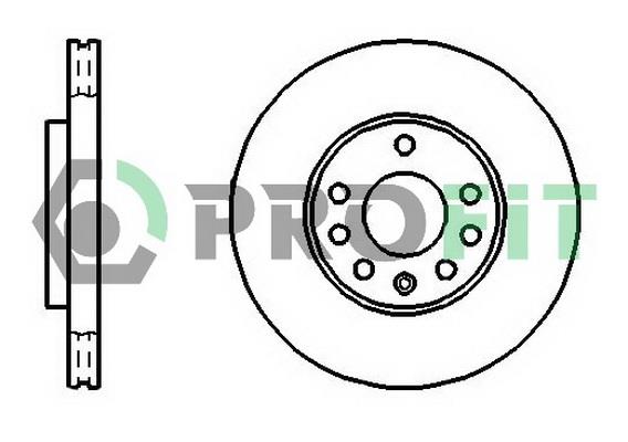 Profit 5010-1042 Front brake disc ventilated 50101042