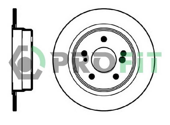 Profit 5010-0819 Rear brake disc, non-ventilated 50100819