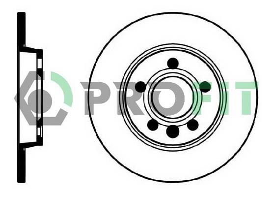 Profit 5010-1012 Rear brake disc, non-ventilated 50101012