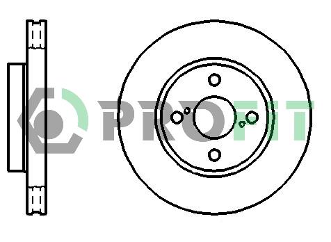 Profit 5010-1294 Front brake disc ventilated 50101294