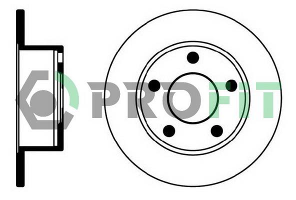 Profit 5010-0321 Rear brake disc, non-ventilated 50100321