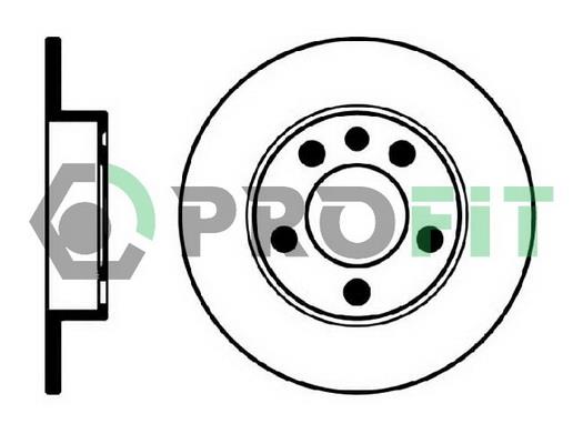 Profit 5010-0929 Rear brake disc, non-ventilated 50100929