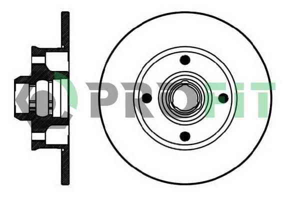 Profit 5010-0137 Rear brake disc, non-ventilated 50100137