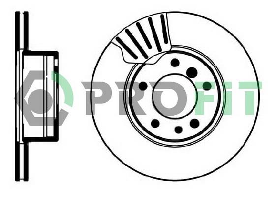 Profit 5010-0211 Front brake disc ventilated 50100211