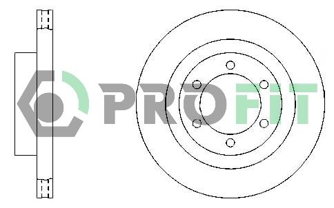 Profit 5010-0444 Front brake disc ventilated 50100444