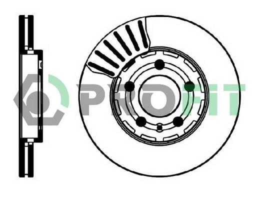 Profit 5010-0927 Front brake disc ventilated 50100927